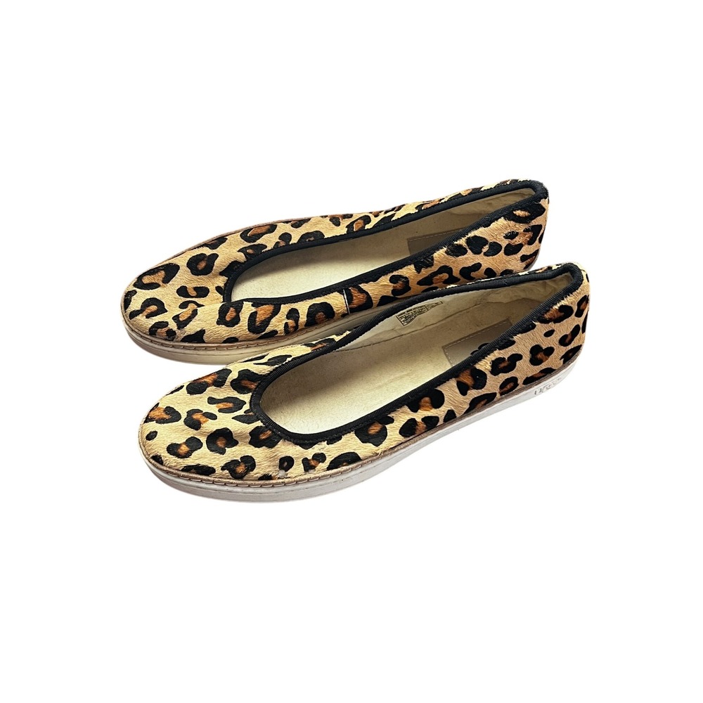 UGG Kammi Leopard Print Hair Calfskin‎ Ballet Flats Size US 8.5